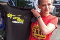 Brenda with her Cheetah Chase shirt