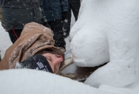 Naughty Snow Sculptures doing more than mingling 