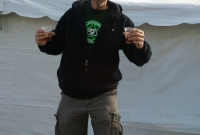 Chuck doing the beer dance