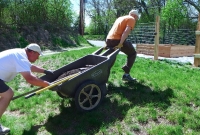 Moving the dirt to the garden bed