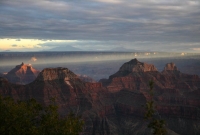 Sunset spotlight on the canyon - North Rim Grand Canyon