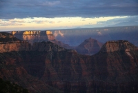 Sunset breaks lighting the canyon - North Rim Grand Canyon