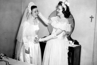 Betty Brown with Maid of Honor Wedding 1947
