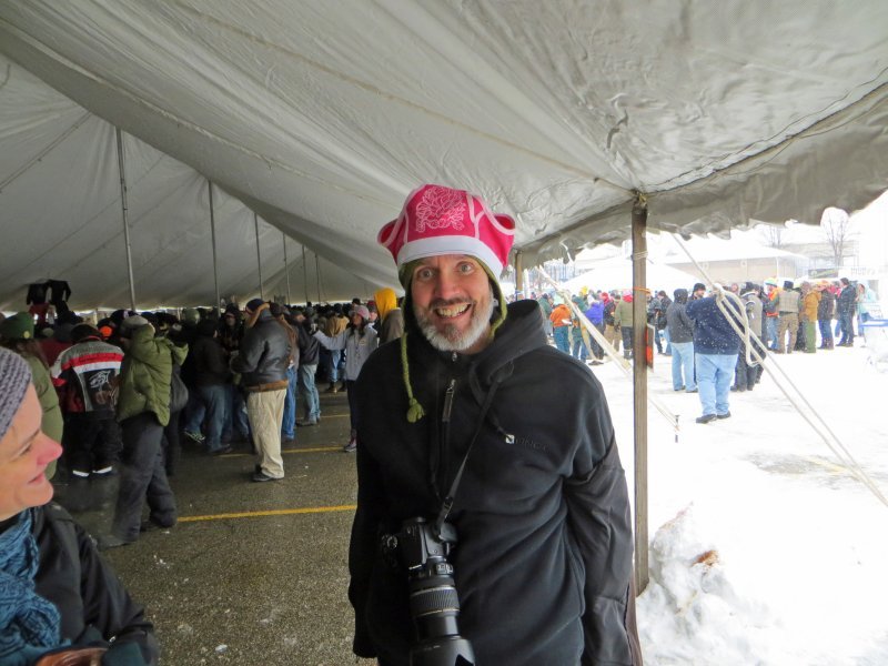 Chuck with Beards Brewery underwear on his head