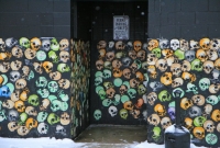 Colorful skulls outside of Stella\'s