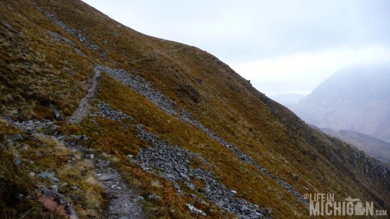 The climbing up to the Ring of Steall