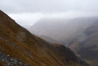 The Misty mountains surround us on the trail to the Ring of Steall