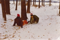 Mom and Sister Jean find a tree at the end of the lazy lopper in Pinckney