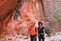 Brenda and Angie checking out the canyon - Spring Creek