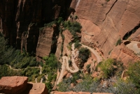 Looking down the Angels Landing trail