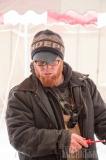 Workin hard to keep the beer flowing out in the cold tent!