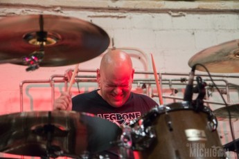 Kevin beating the drums with Leg Bone