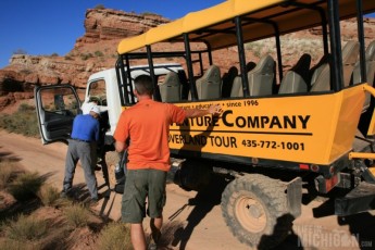 We broke the 4x4! Jeff keeping the carriage from moving