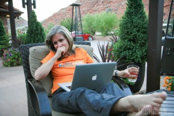 Brenda getting down notes for the blog