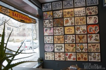 Tattoo art display inside Name Brand