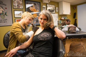 Working on the new flower tattoo