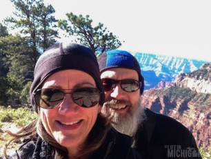 Enjoying our hike on the Transept trail North rim Grand Canyon