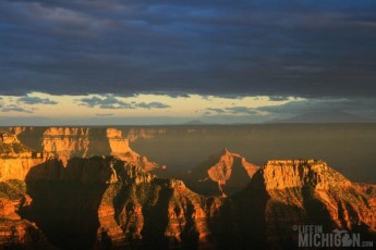 Sun touching the canyon - North rim Grand Canyon