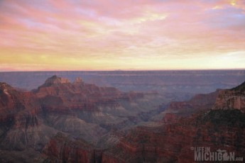 A world of Pink sunset at the North rim Grand Canyon