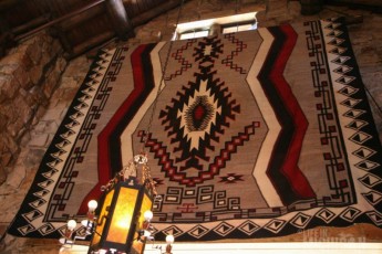 Navaho rug inside the Grand Canyon Lodge
