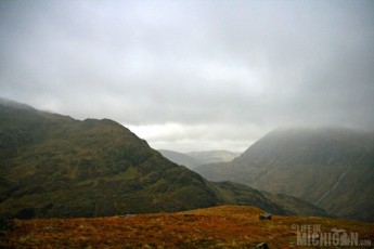 The view back to the entrance to Glen Nevis
