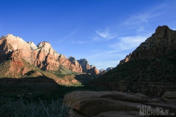 Zion Canyon in the morning from Watchman Trail