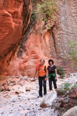 Brenda and Angie checking out the canyon - Spring Creek