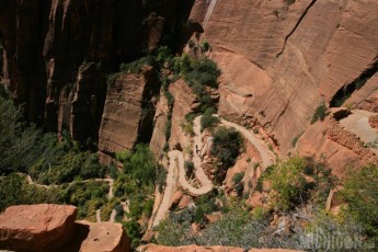 Looking down the Angels Landing trail