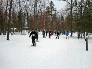 Bigfoot Boogie Snowshoe Race --  Snowshoers finding their groove