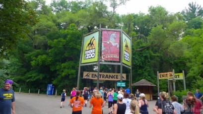 Entering the zoo during the run