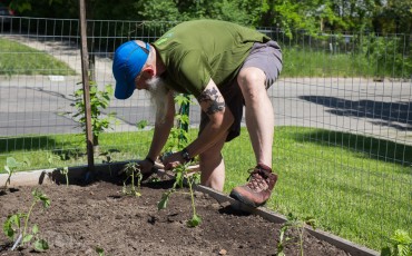 Spring Gardening, Chuck really getting into the gardening thing