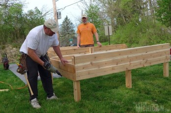 squaring the raised garden bed