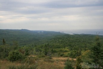 The view up on Brockway Mountain drive