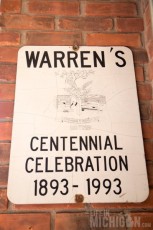 Warren Centennial sign at Kuhnhenn Brewing