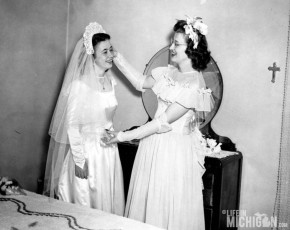 Betty Brown with Maid of Honor Wedding 1947