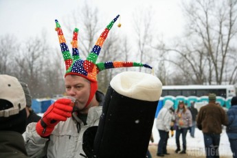 Crazy winter jester hat at the beer fest