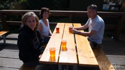 The gang enjoying a beer at Tahquamenon Falls Brewing