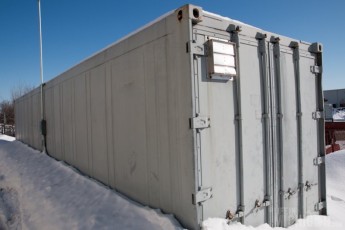 Former refrigeration container now a drying kiln