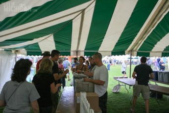 Picking up our cup and tokens