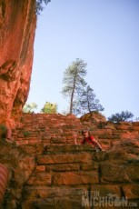 Brenda cranking up Walters Wiggles - Angels Landing