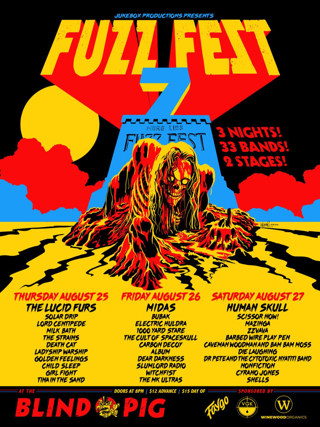 Fuzz Fest 7 Poster by Jeremy Wheeler