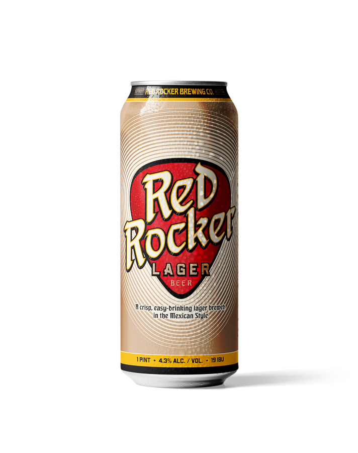 Red Rocker Lager can - photo courtesy of Red Rocker Brewing Co.